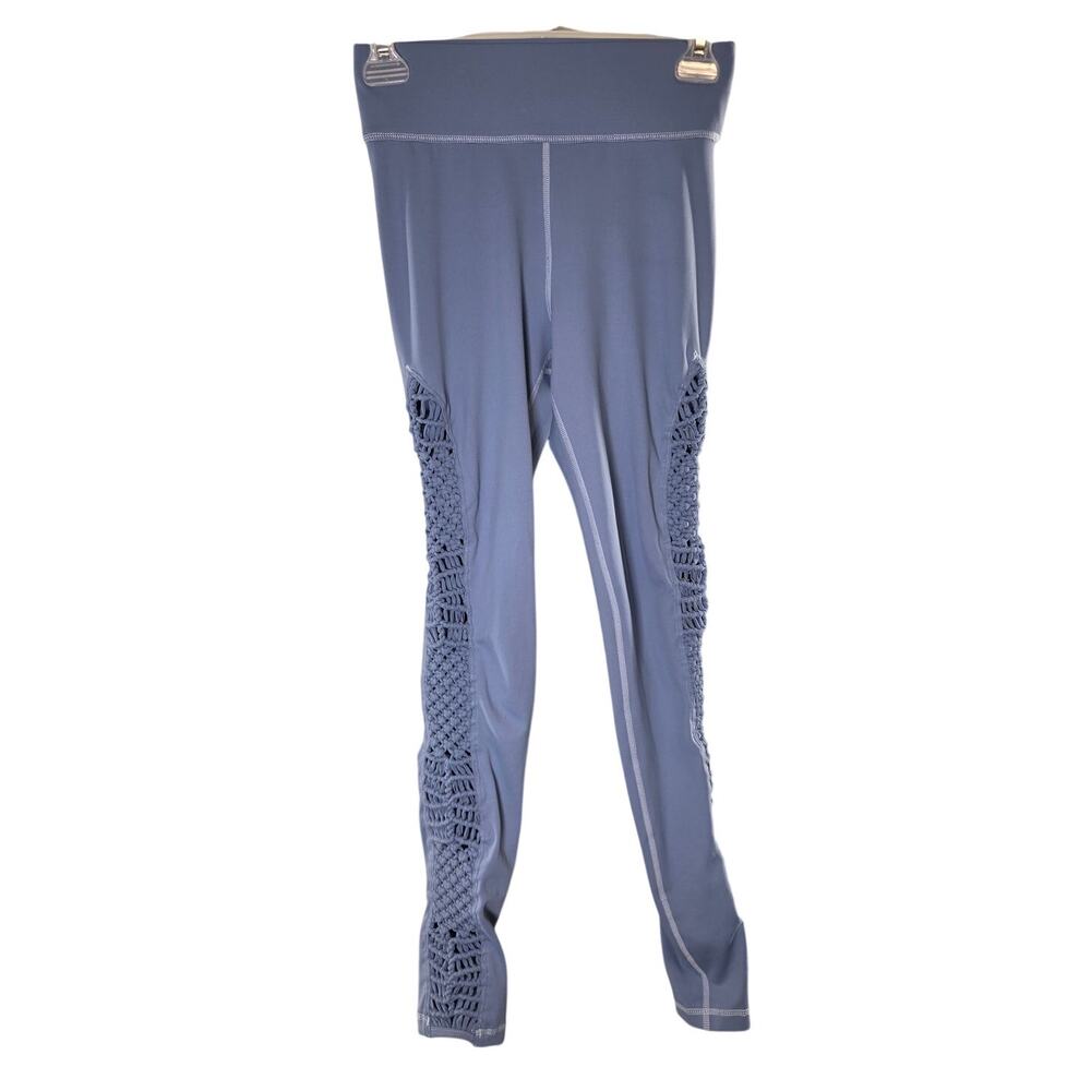 CARBON38 Powder Blue Padang Crochet Cutout Leggings, Size Small